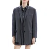 Theory New Divide Double Face Wool & Cashmere Oversized Blazer In Charcoal Melange