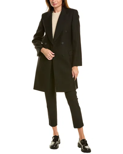Theory Tailored Wool-blend Coat In Black