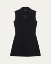 Theory Front Zip Mini Dress In Zip Front Dress