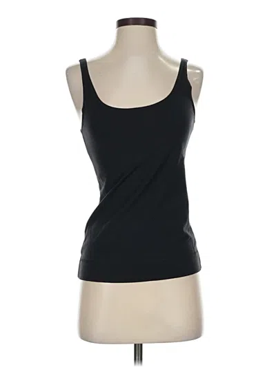 Pre-owned Theory Tank Top Black Solid Pattern Scoop Neck Tops