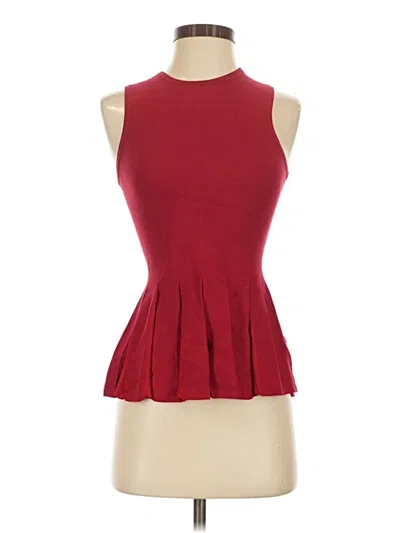 Pre-owned Theory Tank Top Red Halter Neckline Tops