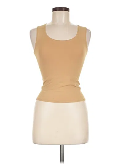 Pre-owned Theory Tank Top Tan Strapless Neckline Tops