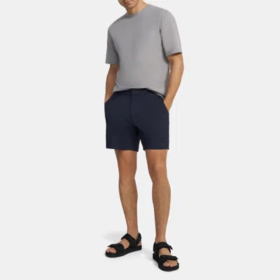 Theory Tapered Drawstring Pant In Stretch Linen In Black