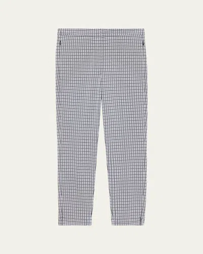Theory Tapered High-rise Pants In Fog Multi