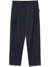 Theory Tapered High-rise Trousers In Wool-blend