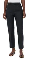 Theory High Waist Taper Leg Virign Wool Pants In New Charcoal Melange