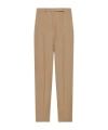 Theory High-waist Virgin Wool Tapered Ankle Pants In Nude