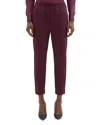 Theory Tapered Polished Pants In Burgundy