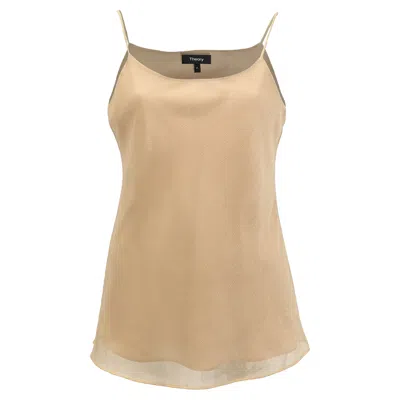 Pre-owned Theory Teah Camisole Top In Beige Silk In Neutral