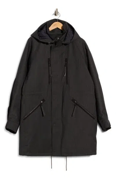 Theory Technical Hooded Parka In Charcoal