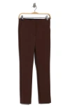 Theory Tennyson High Waist Slim Fit Tech Knit Pants In Brown