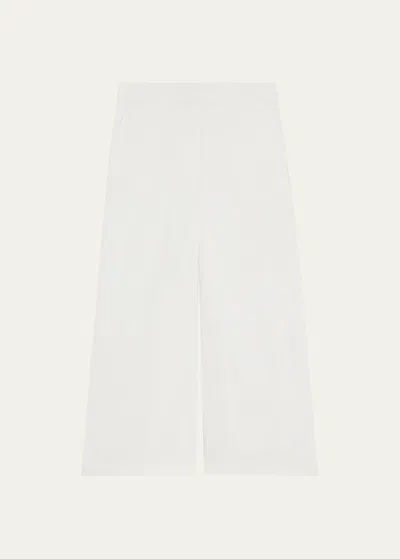Theory Women's Pleated Low-rise Wide-leg Pants In White