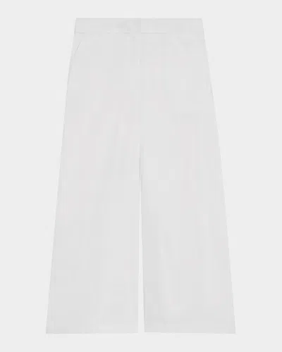 Theory Terena Cropped Wide-leg Pants In White