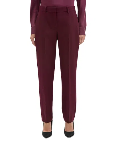 Theory Testra Straight Leg Pants In Bordeaux