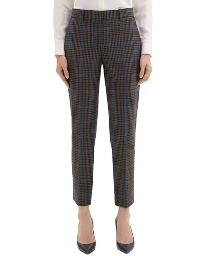 Theory Testra Wool-blend Pant In Brown