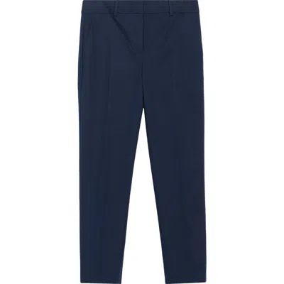 Theory Testra Wool Blend Pants In Blue