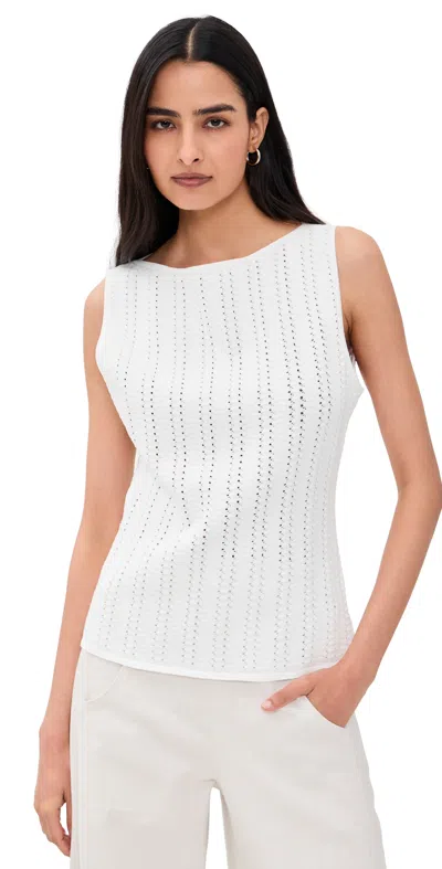Theory Texture Boat Neck Top White - 100