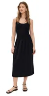 Theory Midi Dress In Textured Cotton-blend In Black