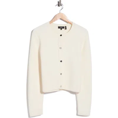 Theory Textured Cardigan Sweater In White