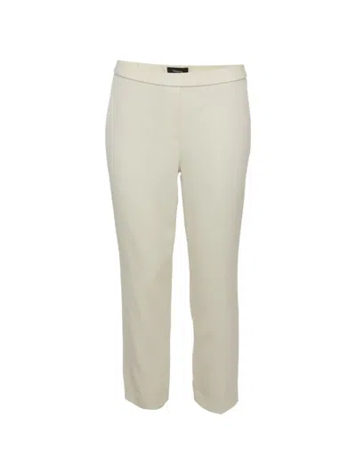 Pre-owned Theory Textured Crepe Trousers In Neutral