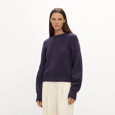 Theory Textured Crewneck Sweater In Cashmere In Animal Print
