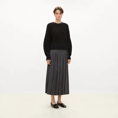 Theory Textured Crewneck Sweater In Cashmere In Black