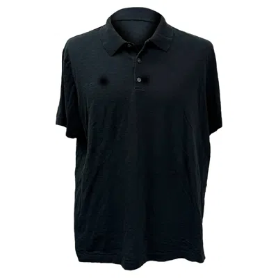 Theory Textured Short Sleeve Polo Shirt In Black Cotton
