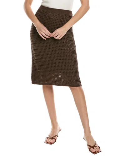 Theory Textured Skirt In Brown