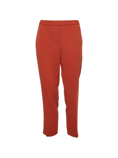 Pre-owned Theory Textured Straight-leg Trousers In Orange