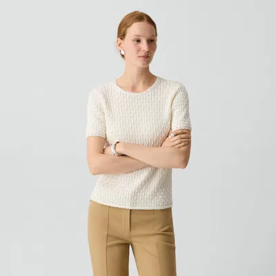 Theory Textured Tee In Orchard Cotton In White