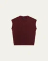 Theory Textured Vest In Burgundy