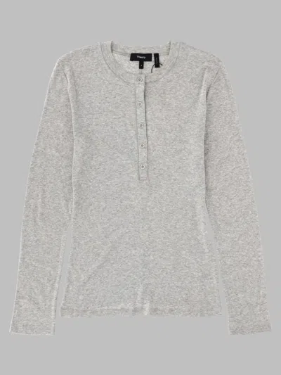 Theory The Mini Fleece Crew Sweater In Gray