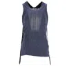 Theory Theyskens'  Denim Fringe Detail Tank Top In Blue Cotton In Blue