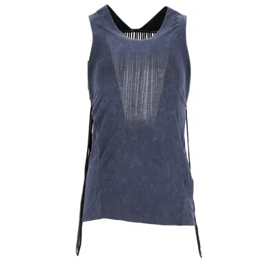 Theory Theyskens'  Denim Fringe Detail Tank Top In Blue Cotton