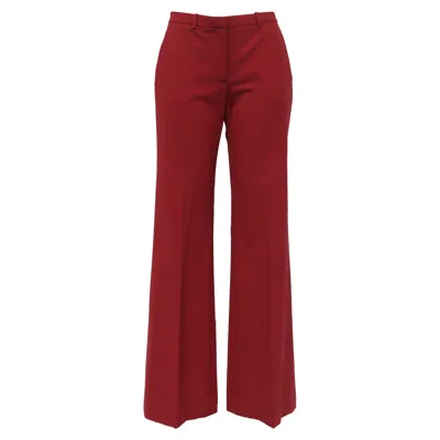 Pre-owned Theory Thoery Straight Leg Pants In Red Virgin Wool