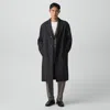 Theory Three-button Coat In Twill Blend In Gray