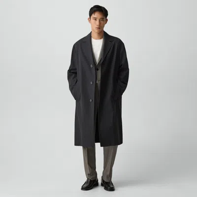 Theory Three-button Coat In Twill Blend In Gray