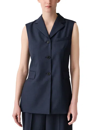 Theory Three Button Slash Vest In Blue