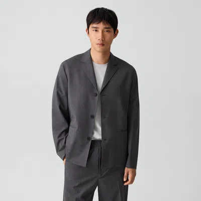 Theory Three-button Blazer In Stretch Wool In Gray