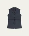 Theory Three-button Slash Vest In Blue