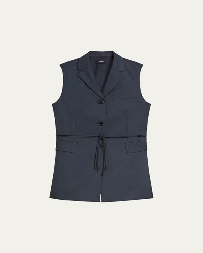 Theory Three-button Slash Vest In Blue
