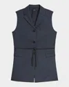 Theory Three-button Slash Vest In Blue
