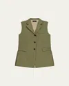 Theory Three-button Vest In Green
