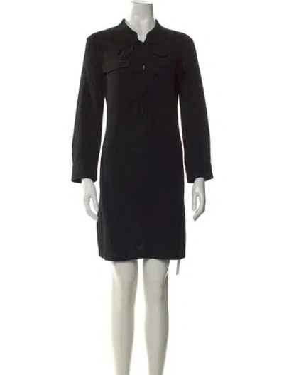 Pre-owned Theory Tie Neck Mini Dress In Black