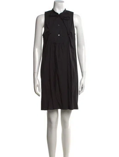 Pre-owned Theory Tie Neck Mini Dress In Black