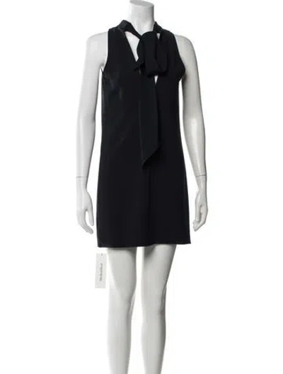 Pre-owned Theory Tie Neck Mini Dress In Black