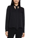 Theory Tie Neck Silk Blouse In Black
