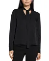 Theory Black Blouse With Scarf In Silk Woman In Black