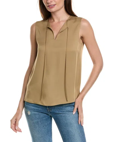Theory Tie-neck Silk Blouse In Brown
