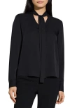 Theory Black Blouse With Scarf In Silk Woman In Black